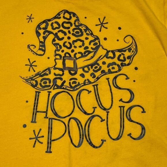 J.Mack Bella Canvas Women’s Yellow Hocus Pocus Witch Hat Graphic Shirt Sz M - Picture 3 of 9